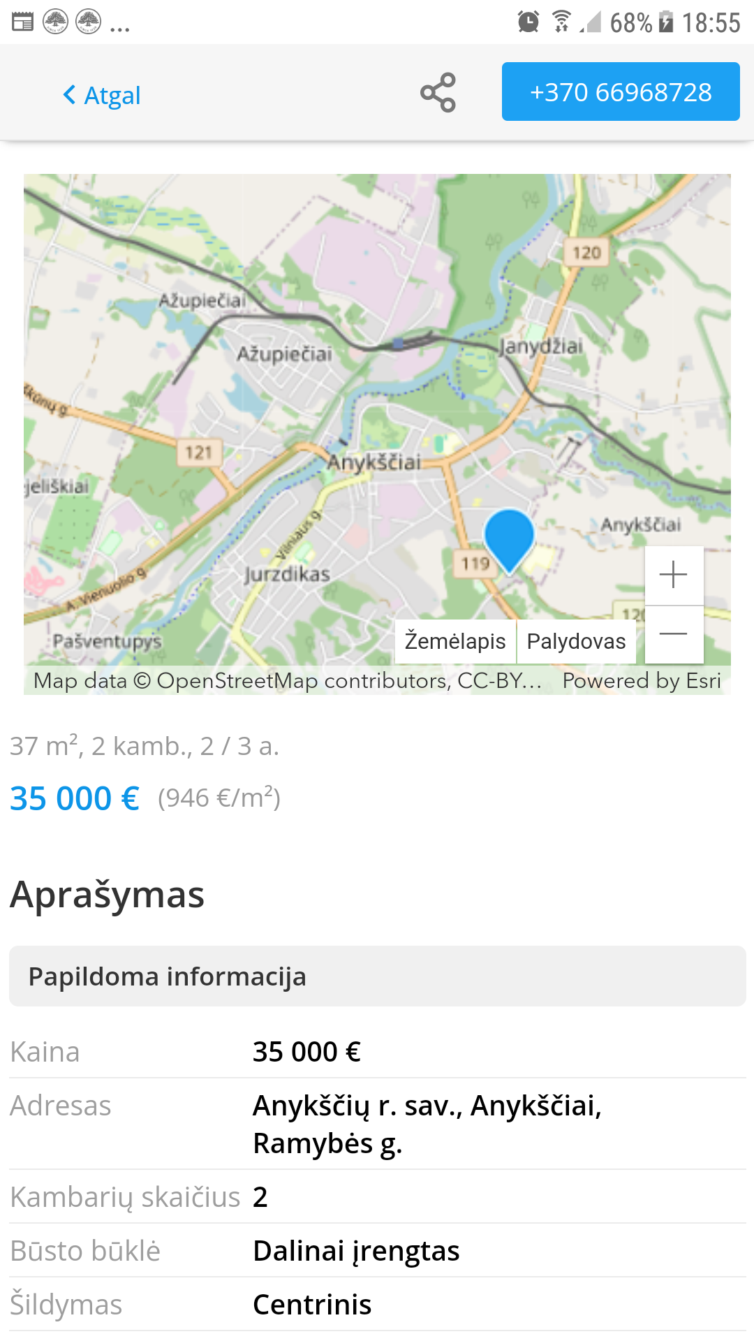 2 kambarių butas Anykščiuose-0
