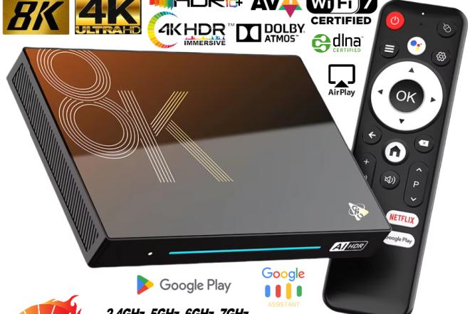 NAUJAS! 8K ULTRA MAX TV-BOX-VIRŠ 1000 GOOGLE TV-KANALŲ NEMOKAMAI!-0
