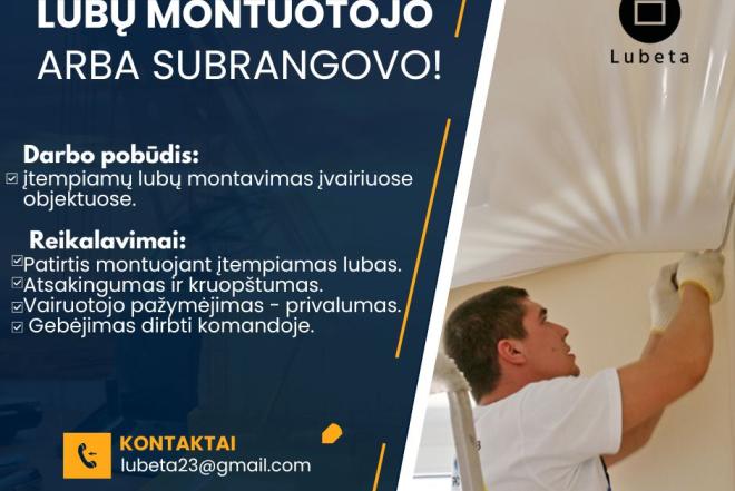 Ieškome Įtempiamų Lubų Montuotojo Arba Subrangovo-0