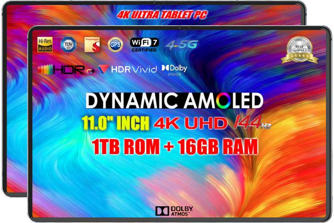 NAUJAS! 4K ULTRA TABLET PC 11.0"COLIŲ AMOLED+2SIM+GPS+5G-0