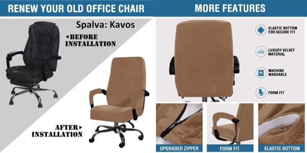 VELVETO UŽVALKALAI ATNAUJINKITE SAVO SENA KOMPIUTERIO-BIURO KĖDĖ-7