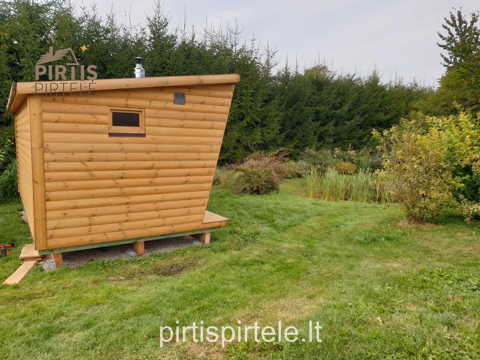 Karkasinės pirtys, mobili sauna, batska ant ratu-0