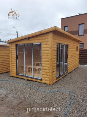 Karkasinės pirtys, mobili sauna, batska ant ratu-3