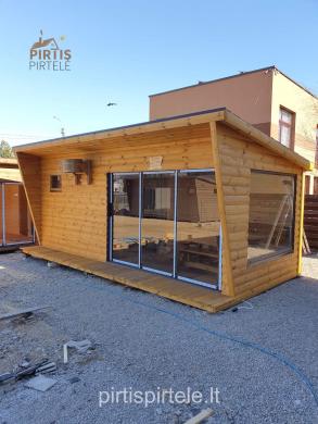 Karkasinės pirtys, mobili sauna, batska ant ratu-4