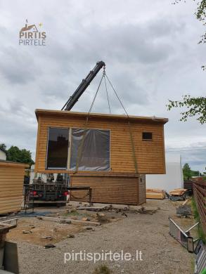 Karkasinės pirtys, mobili sauna, batska ant ratu-5