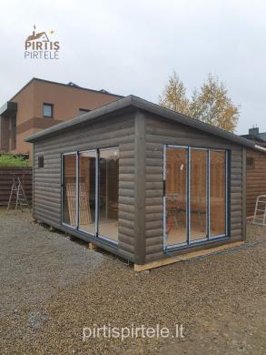 Karkasinės pirtys, mobili sauna, batska ant ratu-6