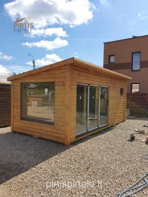 Karkasinės pirtys, mobili sauna, batska ant ratu-7
