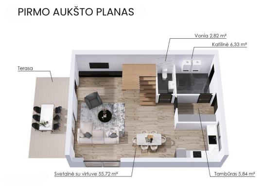 PARDUODAMAS MODERNUS A++ KLASĖS NAMAS SU VAIZDU Į MIESTĄ – PILAITĖ, VILNIAUS MIESTAS-3