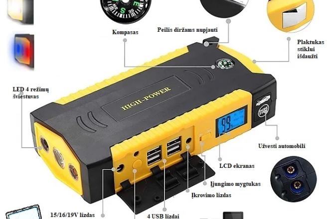 High-Power Išorinis akumuliatorius ir užvedimui-0
