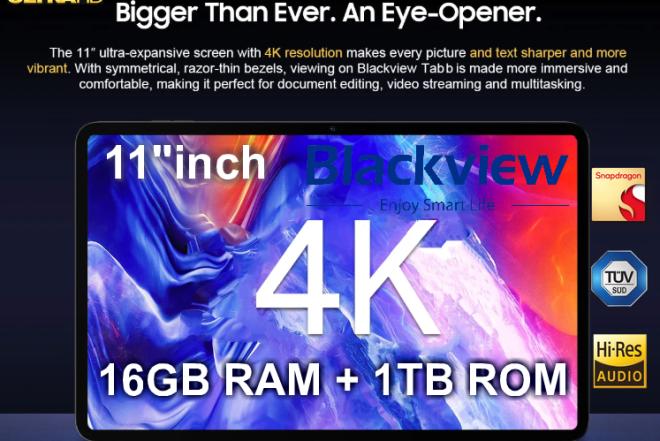 NAUJAS! BLACKVIEW TAB PC 4K UHD 11.0"COLIŲ+5G+2SIM+IPTVI-0