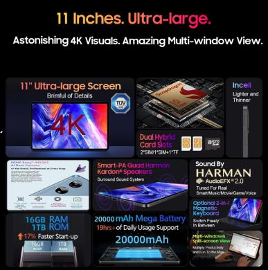 NAUJAS! BLACKVIEW TAB PC 4K UHD 11.0"COLIŲ+5G+2SIM+IPTVI-1