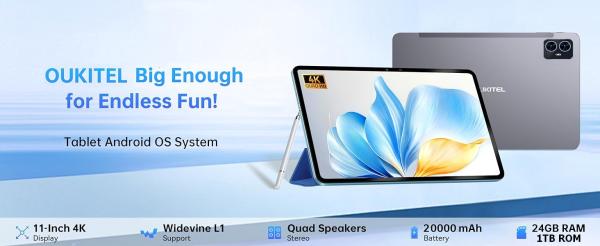 NAUJAS! OUKITEL TAB PC 4K UHD 11.0"COLIŲ+5G+2SIM+IPTVI-1