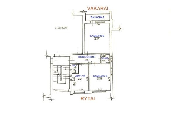 2 kambarių butas Radviliškio g.-7