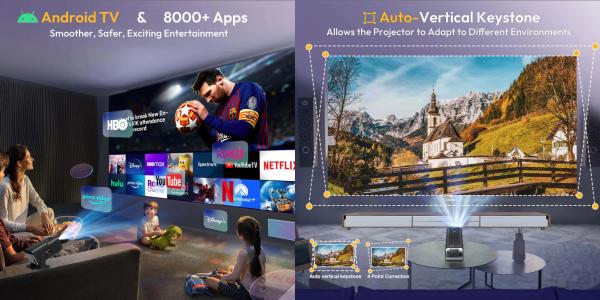 4K TV-PROJEKTORIUS+VIRŠ 2000 GOOGLE TV KANALŲ NEMOKAMAI!-4