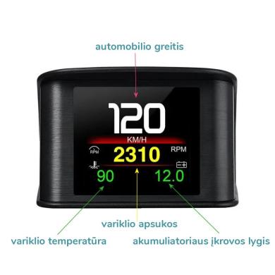 Automobilių sistemos skaitmeninis matuoklis P10-PRO OBD2-3