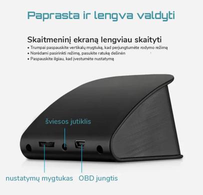Automobilių sistemos skaitmeninis matuoklis P10-PRO OBD2-5