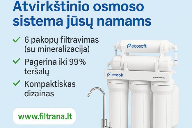 Nauja atvirkštinio osmoso sistema Ecosoft RO-6-0