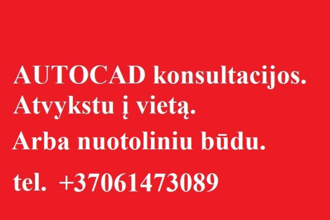 AUTOCAD konsultacijos, atvykstu į vietą arba konsultuoju nuotoliniu būdų 861473089-0