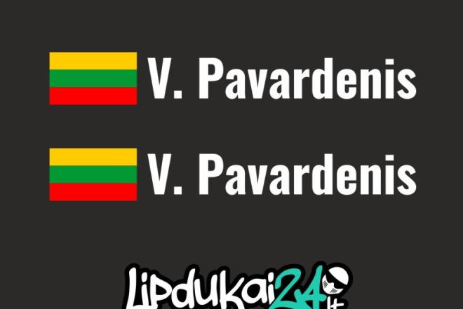 Lipdukai automobiliams su trispalve ir vardu-0