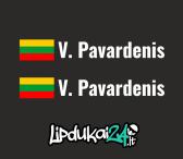Lipdukai automobiliams su trispalve ir vardu-0
