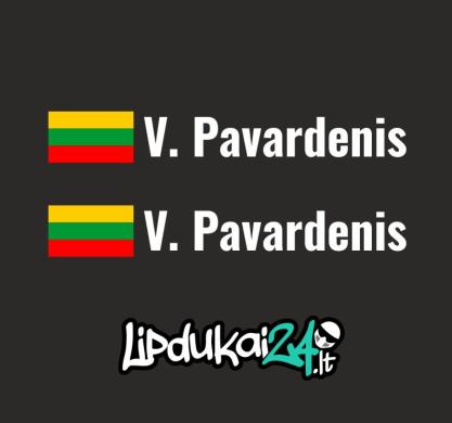 Lipdukai automobiliams su trispalve ir vardu-0
