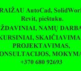 BRĖŽINIAI (AutoCAD, SolidWorks, pieštuku, Revit) ir SKAIČIAVIMAI-0