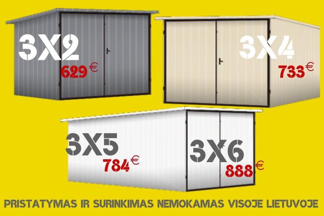 Nauji Skardiniai Garažai Nemokamas Pristatymas ir Surinkimas visoje Lietuvoje-0