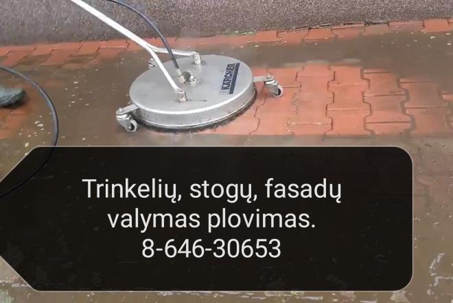 Trinkelių, stogų, fasadų valymas plovimas.-0