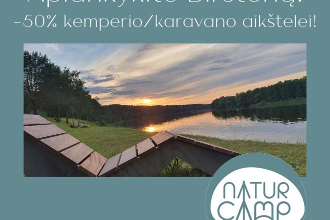 -50% NUOLAIDA kemperio / karavano aikštelei Natur Camp kempinge BIRŠTONE!-0