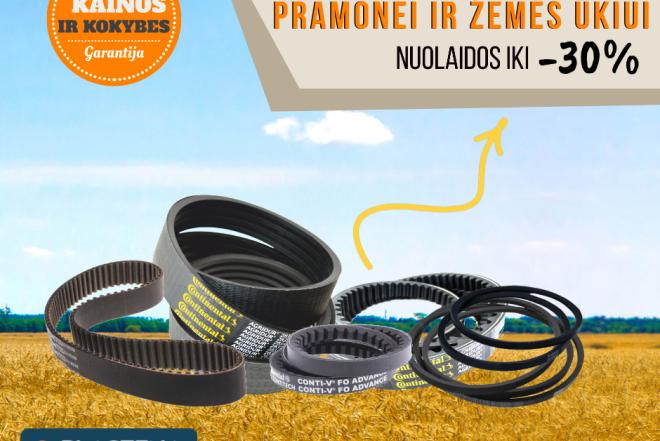 Pavarų diržai žemės ūkio technikai geriausiomis kainomis: NUOLAIDOS-0