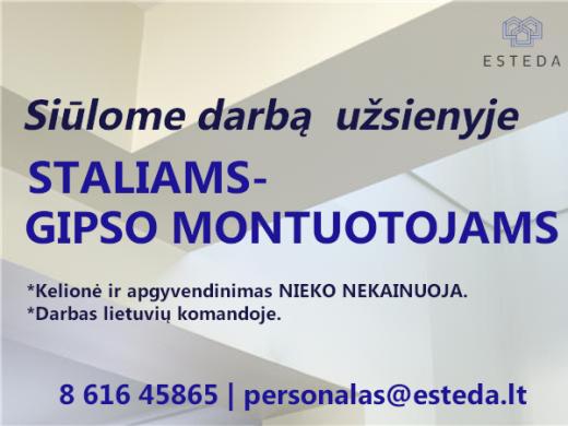 Darbas užsienyje STALIUI- GIPSO MONTUOTOJUI-0