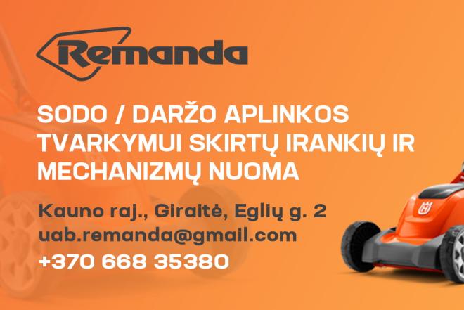 Sodo/daržo aplinkos tvarkymui skirtų įrankių ir mechanizmų nuoma-0