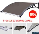 Polikarbonato stogelis su lataku virš lauko durų - 80 eur-0