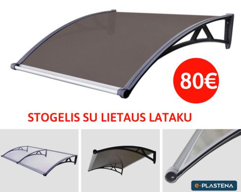 Polikarbonato stogelis su lataku virš lauko durų - 80 eur-0