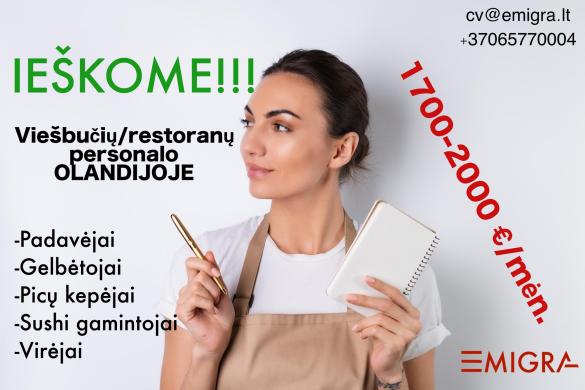 Darbas viešbučiuose/restoranuose OLANDIJA-0