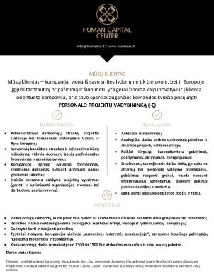 PERSONALO PROJEKTŲ VADYBININKAS (-Ė)-0