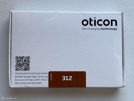 Oticon baterijos 312 ir 13 dydžio klausos aparatui-0