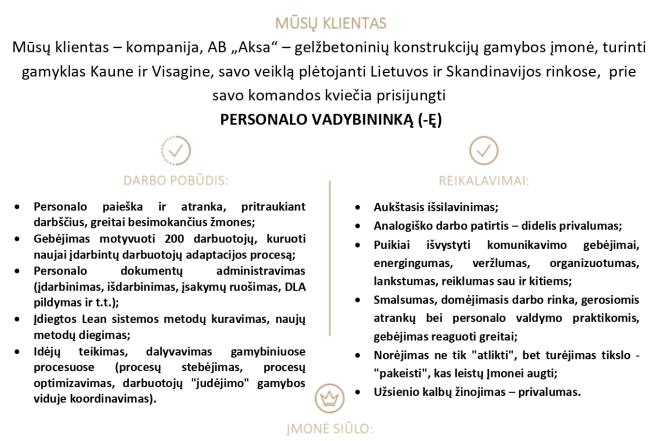 Personalo vadybininkas (-ė) gamybinėje įmonėje-0