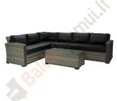 Lauko baldų komplektas GENE su minkšta dalimi, kampinė sofa ir stalas-0