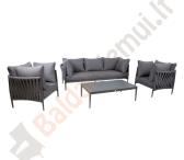 Lauko baldų komplektas BREMEN: stalas, sofa ir 2 foteliai, su pagalvėlėmis-0