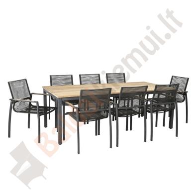 Lauko baldų valgomasis komplektas MONTANA. Stalas ir 8 kėdės-0