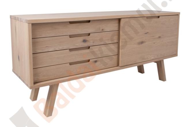 Indauja BERGEN 160x45xH73cm: 2 stalčiai ir stumdomos durys-0
