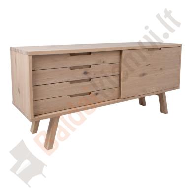 Indauja BERGEN 160x45xH73cm: 2 stalčiai ir stumdomos durys-0