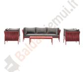 Lauko baldų komplektas BREM: stalas, sofa ir 2 foteliai, su pagalvėlėmis-0