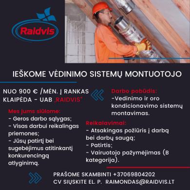 Vėdinimo sistemų montuotojo-0