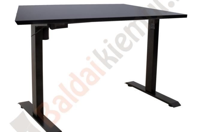 Reguliuojamo aukščio stalas ERGO, 140x80xH71-121cm, juodas-0
