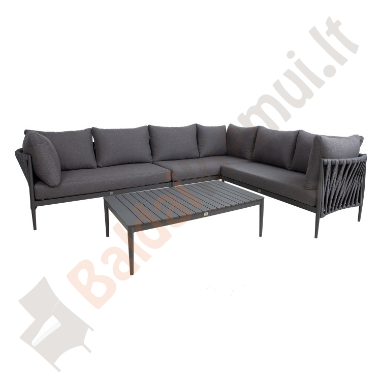 Lauko sofos komplektas BREMEN: stalas ir kampinė sofa-0