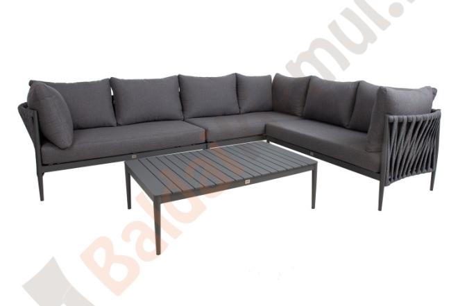 Lauko sofos komplektas BREMEN: stalas ir kampinė sofa-0