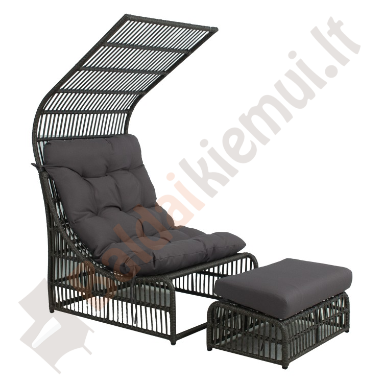 Lauko fotelis CHESTNUT su kėdute-0