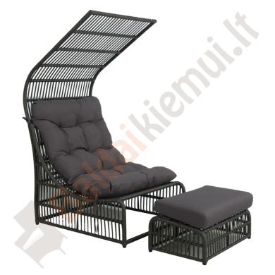 Lauko fotelis CHESTNUT su kėdute-0